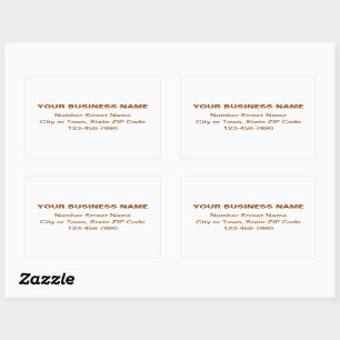 Brown Minimal Plain Texts of Brand on White Rectangular Sticker