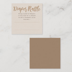 Brown Minimalist Baby Shower Diaper Raffle Tickets Enclosure Card