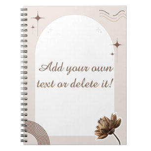 Brown Minimalist Boho Notes Customisable Notebook