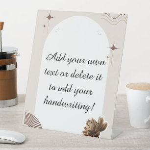 Brown Minimalist Boho Notes Customisable Pedestal Sign