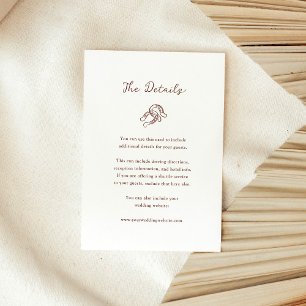 Brown Minimalist Horseshoe Wedding   Guest Details Enclosure Card