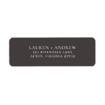 Brown Minimalist Return Address Label<br><div class="desc">Minimalist return address label. You can personalise by modifying the names and address,  and changing the colours to match your wedding theme.</div>