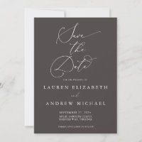 Brown Minimalist Save the Date Invitation