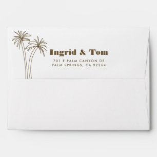 Brown Minimalist Tropics Wedding Envelope