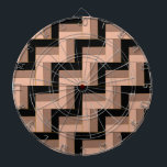 Brown Mocha Black Geometric Rectangles Dartboard<br><div class="desc">The Black, Brown & Mocha Mousse geometric rectangles pattern is a refined and elegant design featuring structured rectangular shapes in a harmonious blend of deep black, rich brown, and warm mocha mousse. These blocks are delicately separated by gradient lines in black and gold-effect tones, adding a subtle yet luxurious touch....</div>