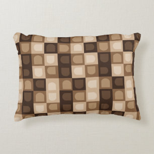 Brown Modern Boho Arch Geometric Aztec Pattern  Decorative Cushion