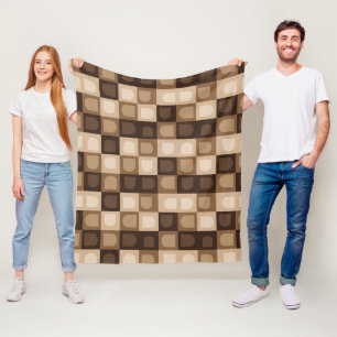 Brown Modern Boho Arch Geometric Aztec Pattern Fleece Blanket