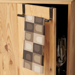 Brown Modern Boho Arch Geometric Aztec Pattern  Tea Towel