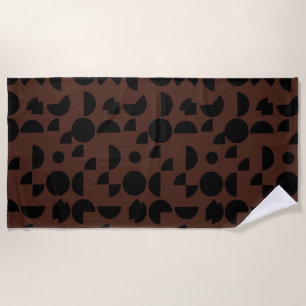Brown Modern Elegant Geometric Tribal Beach Towel