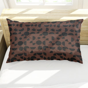 Brown Modern Elegant Geometric Tribal Pillowcase