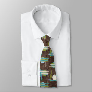 Brown Modern Geometric Tie