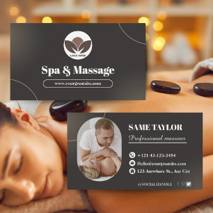 Brown Modern Spa & Massage Business Card