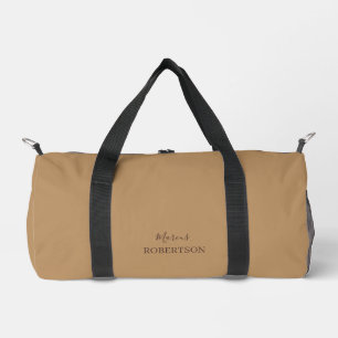 Brown monogram calligraphy minimalist professional duffle bag