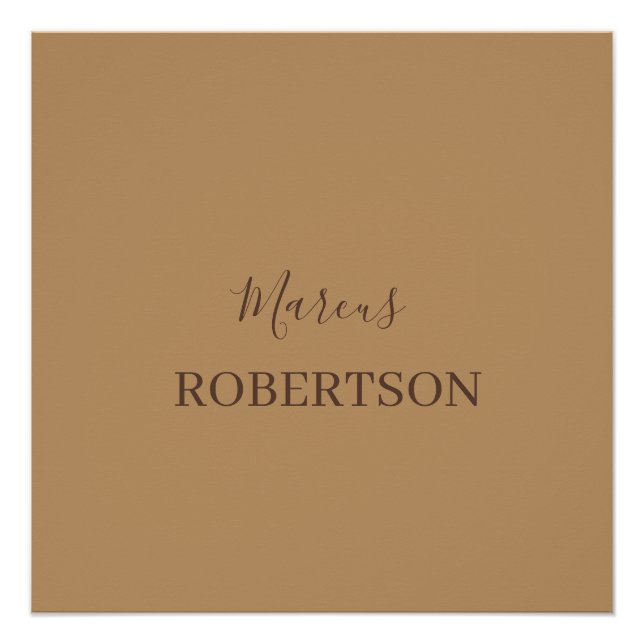 Brown monogram calligraphy minimalist professional poster (Front)