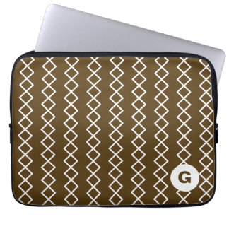 Brown Monogram Geometric Laptop Sleeve