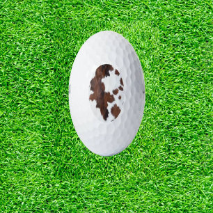 Brown Moo-ving Cow Print Golf Balls