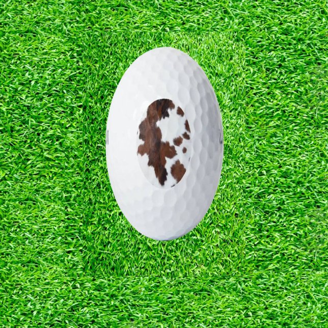 Brown Moo-ving Cow Print Golf Balls (Swing in Style, Moo-ve Your Game!)