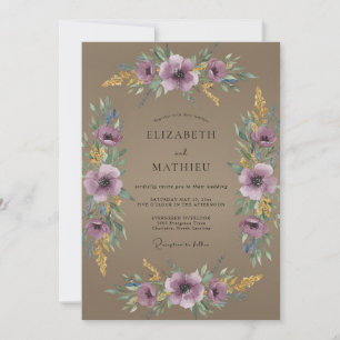 Brown Moody Autumnal Wedding Invitation