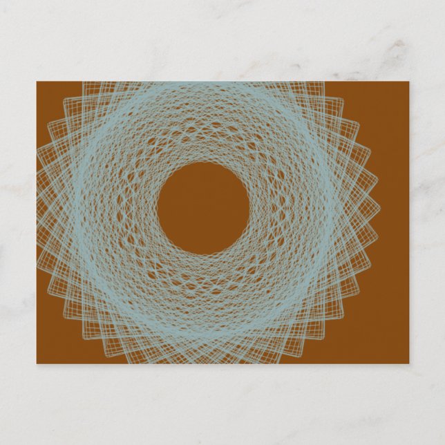 brown moon radiating white light abstract art postcard (Front)