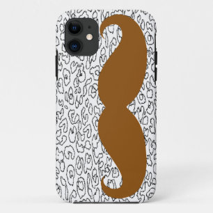 Brown Moustache on leopard skin Case-Mate iPhone Case
