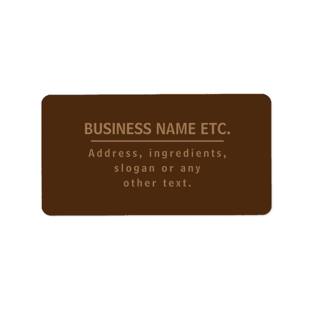 Brown Multi-Purpose Label (Front)