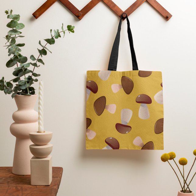 Brown Mushrooms Tote Bag (Creator Uploaded)