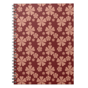 Brown Muted Floral Abstract Pattern Notebook