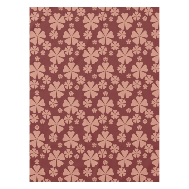 Brown Muted Floral Abstract Pattern Tablecloth (Front)