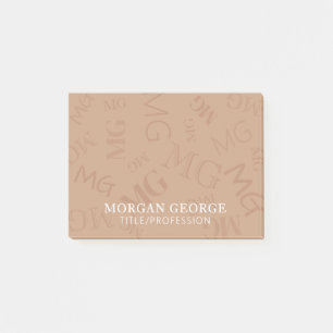 Brown Myriad of Monograms With Your Name Post-it Notes