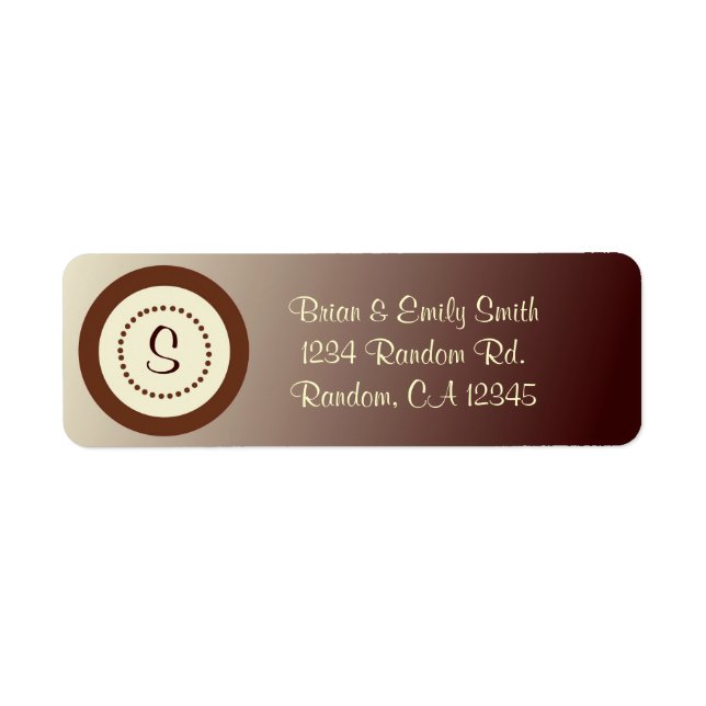 Brown natural fade customisable labels (Front)