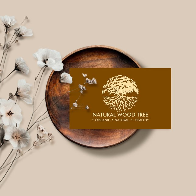 Brown Nature Forest tree Business Card (Creator Uploaded)
