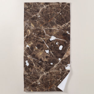 Brown Nature Marble Stone Beach Towel