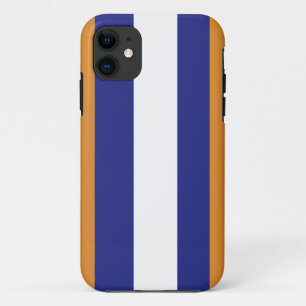 Brown, navy blue and white stripes Case-Mate iPhone case
