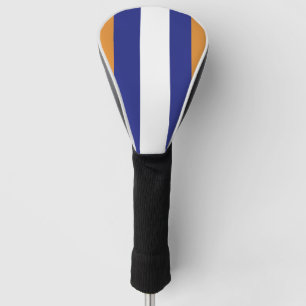 Brown, navy blue and white stripes golf head cover