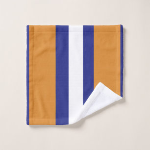 Brown, navy blue and white stripes wash cloth
