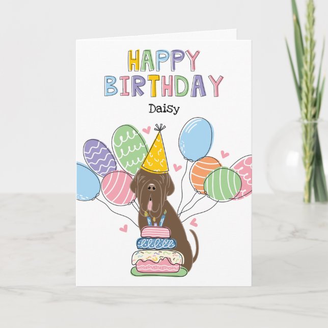 Brown Neapolitan Mastiff Birthday Card (Front)