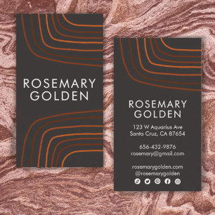 Brown Neutral Lines Minimalist Simple Elegant Business Card