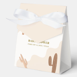 Brown Neutral Modern Boho Cactus Baby Shower Favour Box