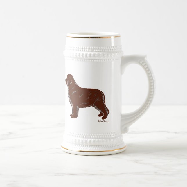 Brown Newfoundland Dog Beer Stein (Right)