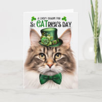 Brown Norwegian Forest Cat St CATrick's Day