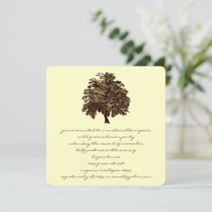 Brown Oak Dinner Invitations