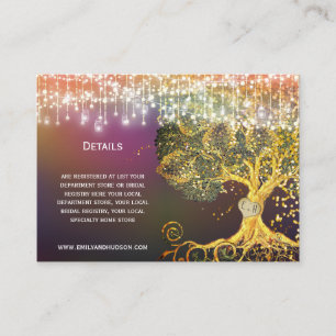 Brown Oak Tree Wedding Information Cards