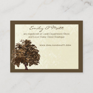 Brown Oak Tree Wedding Information Cards