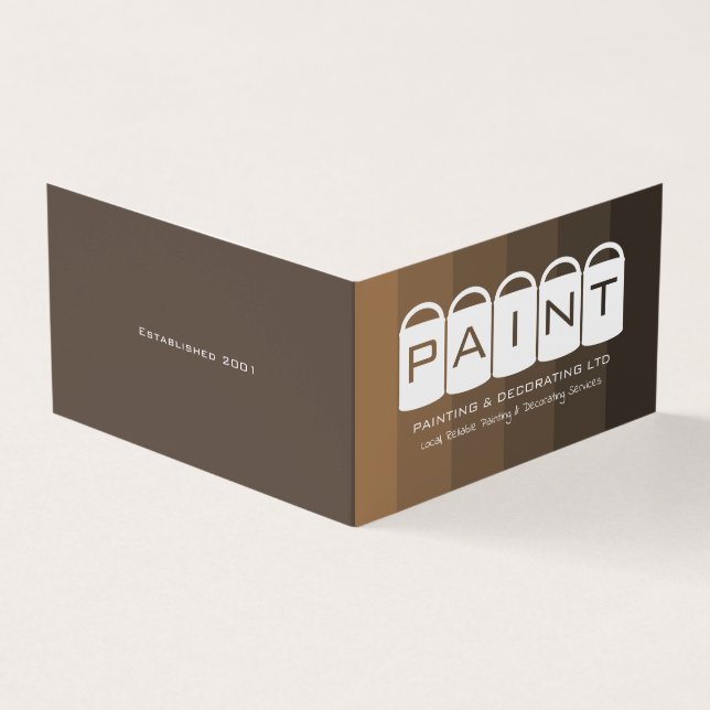 Brown Ombre, Paint Buckets, Painter & Decorator Business Card (Outside)