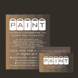 Brown Ombre, Paint Buckets, Painter & Decorator Business Card