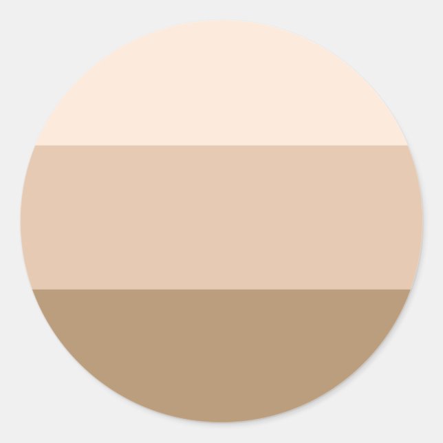 Brown Ombre Striped Classic Round Sticker (Front)