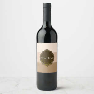 Brown Ombre Striped Custom Wine Label