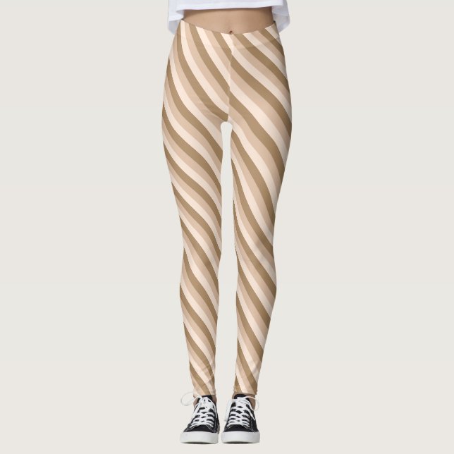 Brown Ombre Striped Leggings (Front)