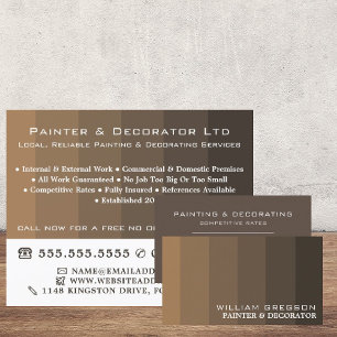 Brown Ombre Stripes, Painter & Decorator Business Card