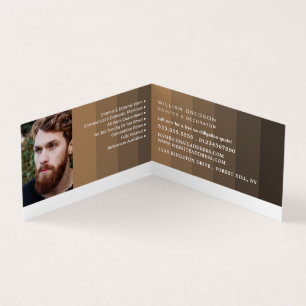 Brown Ombre Stripes, Painter & Decorator Photo Business Card